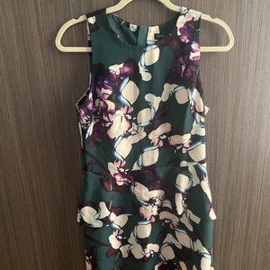 Green Floral Banana Republic Peplum Dress - Size 8